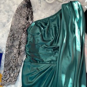 Emerald green cape dress NEW